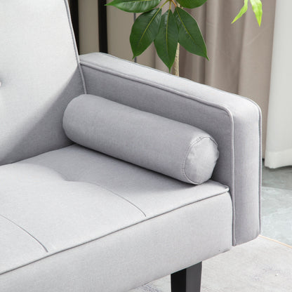 Divano letto futon trasformabile a 3 posti con gambe in legno