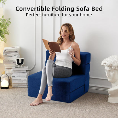 Divano letto pieghevole trasformabile - Poltrona letto moderna in lino con cuscino e materasso pieghevole per soggiorno/camera da letto/ospiti