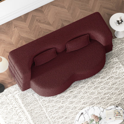 Divano letto trasformabile imbottito in schiuma e tessuto Teddy