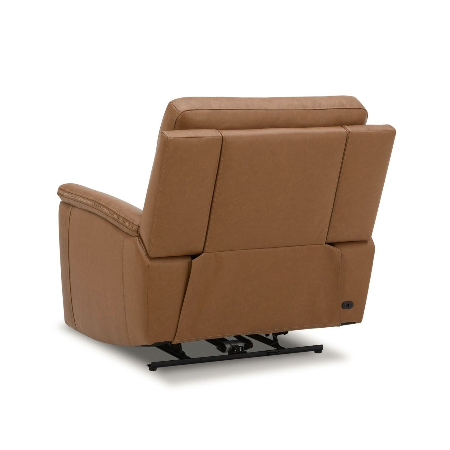 Poltrona reclinabile elettrica in pelle Cooper - Cammello