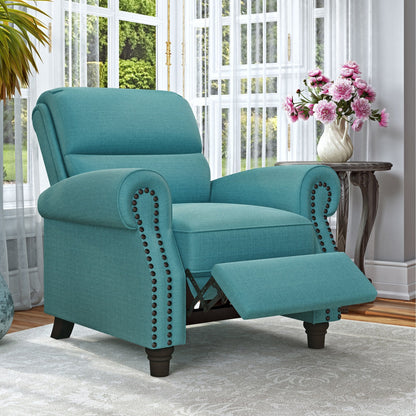 Poltrona reclinabile con schienale reclinabile Jessie in lino Copper Grove