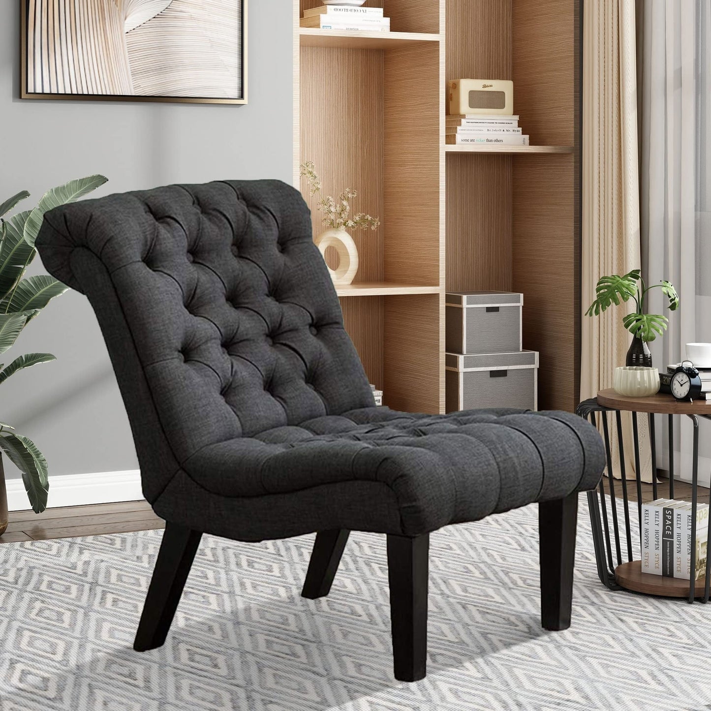 Divano chaise longue imbottito, poltrona decorativa per camera da letto, soggiorno