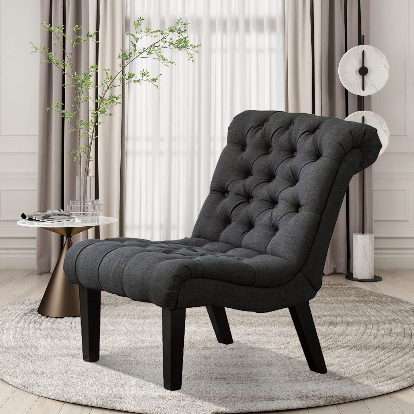 Divano chaise longue imbottito, poltrona decorativa per camera da letto, soggiorno