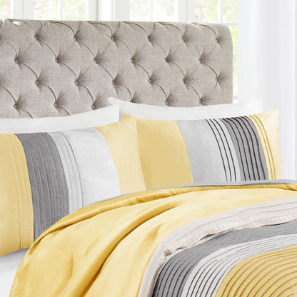 Set copripiumino Copper Grove Kiston Yellow da 7 pezzi