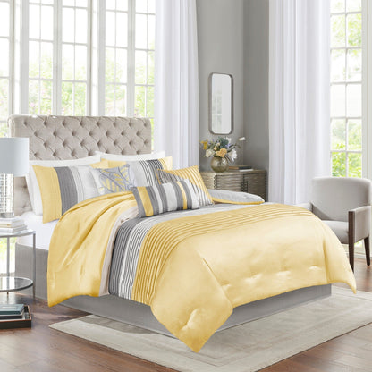 Set copripiumino Copper Grove Kiston Yellow da 7 pezzi
