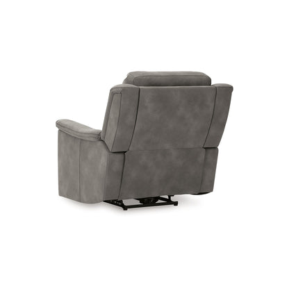 Poltrona reclinabile elettrica Corbin, USB Zero Draw, similpelle grigio ardesia