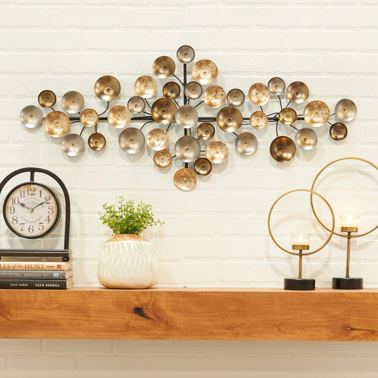 Decorazione da parete in metallo dorato CosmoLiving by Cosmopolitan con motivo strutturato