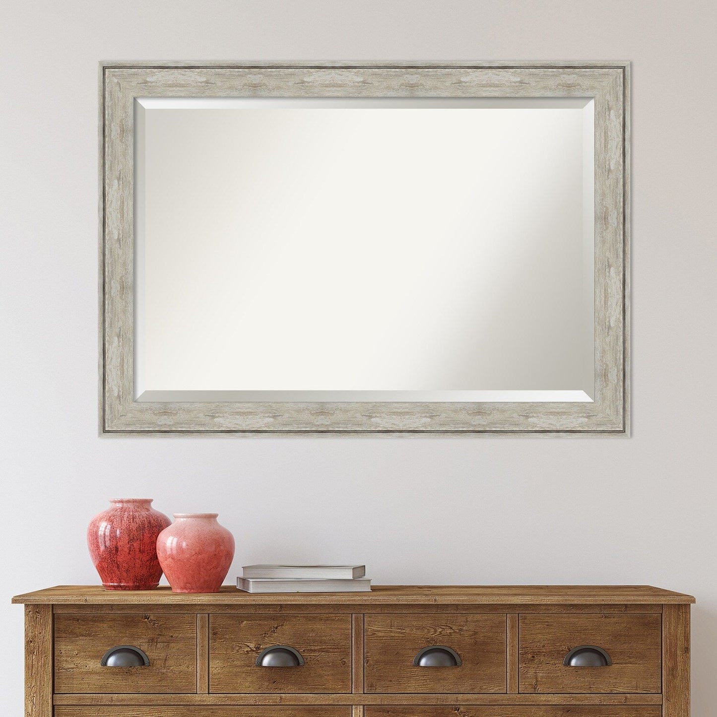 Specchio da parete per bagno bisellato - Cornice metallica screpolata