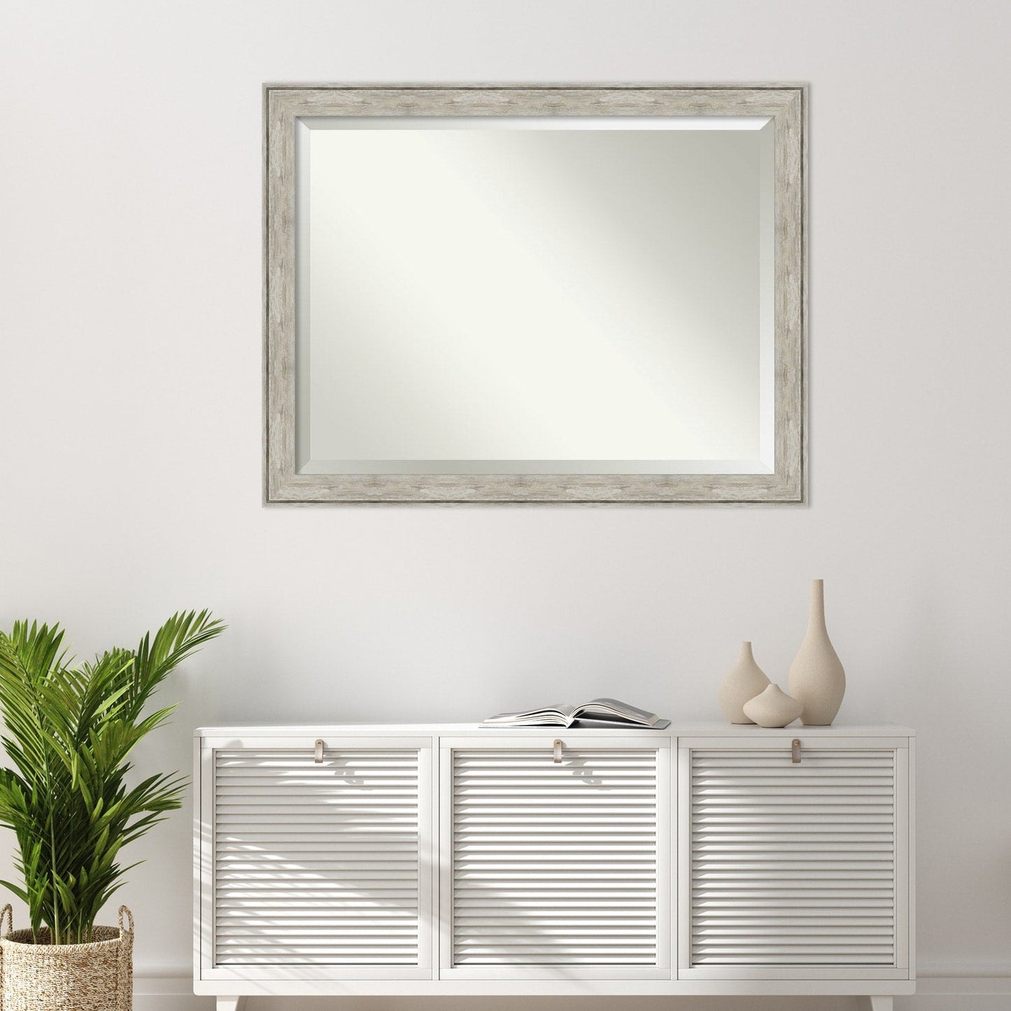 Specchio da parete per bagno bisellato - Cornice metallica screpolata