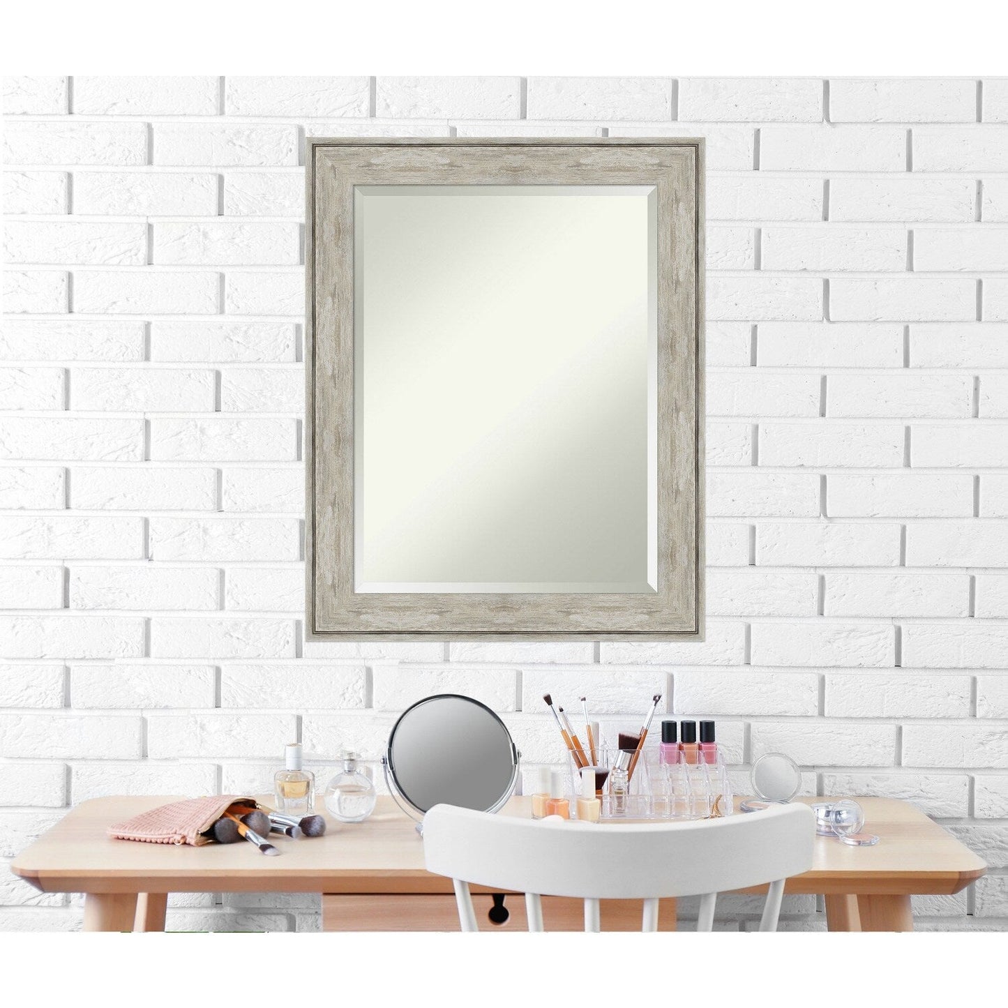 Specchio da parete per bagno bisellato - Cornice metallica screpolata
