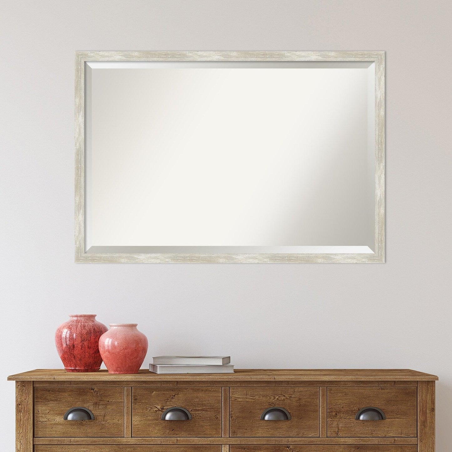 Specchio da parete per bagno bisellato - Cornice metallica screpolata