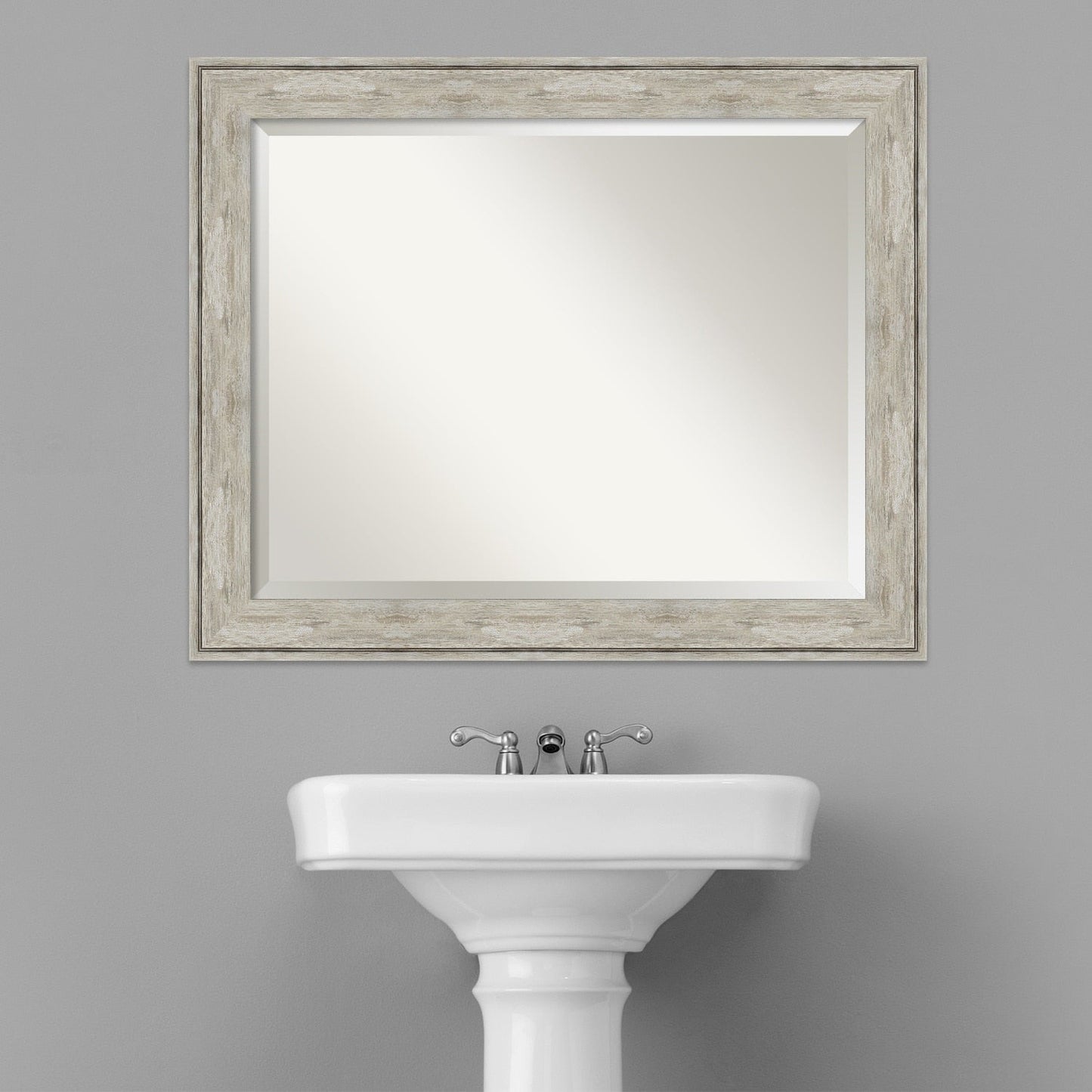Specchio da parete per bagno bisellato - Cornice metallica screpolata