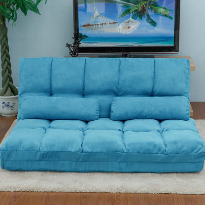 Divano chaise longue da pavimento con due cuscini