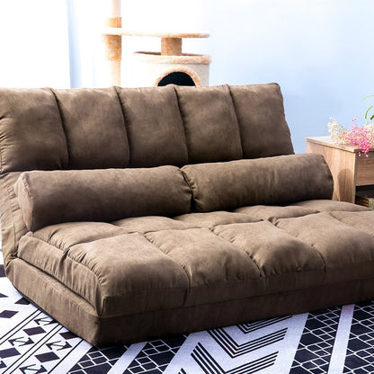 Divano chaise longue da pavimento con due cuscini
