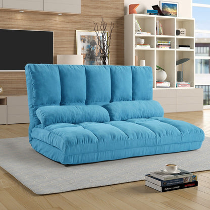 Divano chaise longue da pavimento con due cuscini