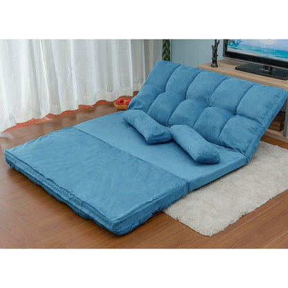 Divano chaise longue da pavimento con due cuscini