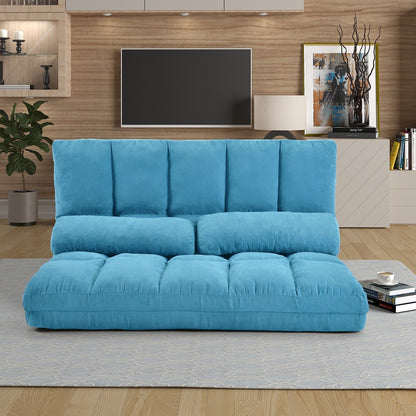 Divano chaise longue da pavimento con due cuscini