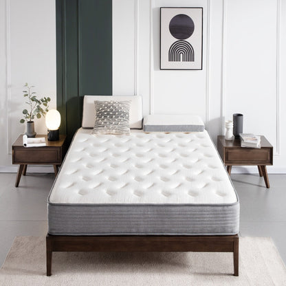 10 Materassi, Materasso a molle insacchettate in memory foam, Supporto per il sonno, Materasso dalla sensazione di rigidità media in una scatola