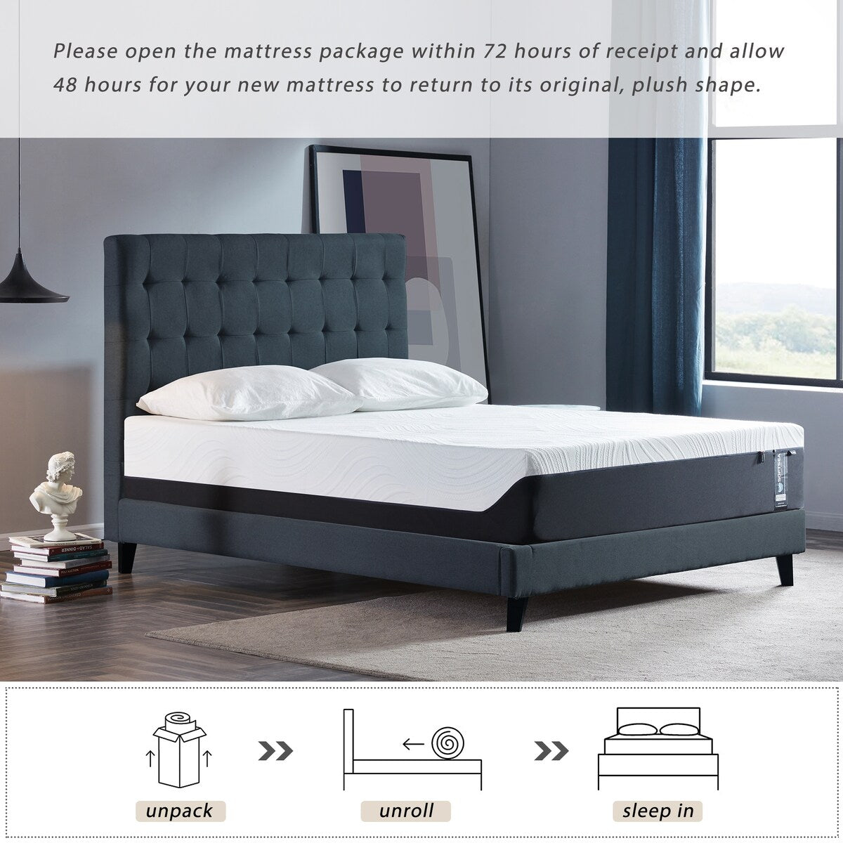 Materasso in memory foam gel da 12 pollici, singolo, morbido medio