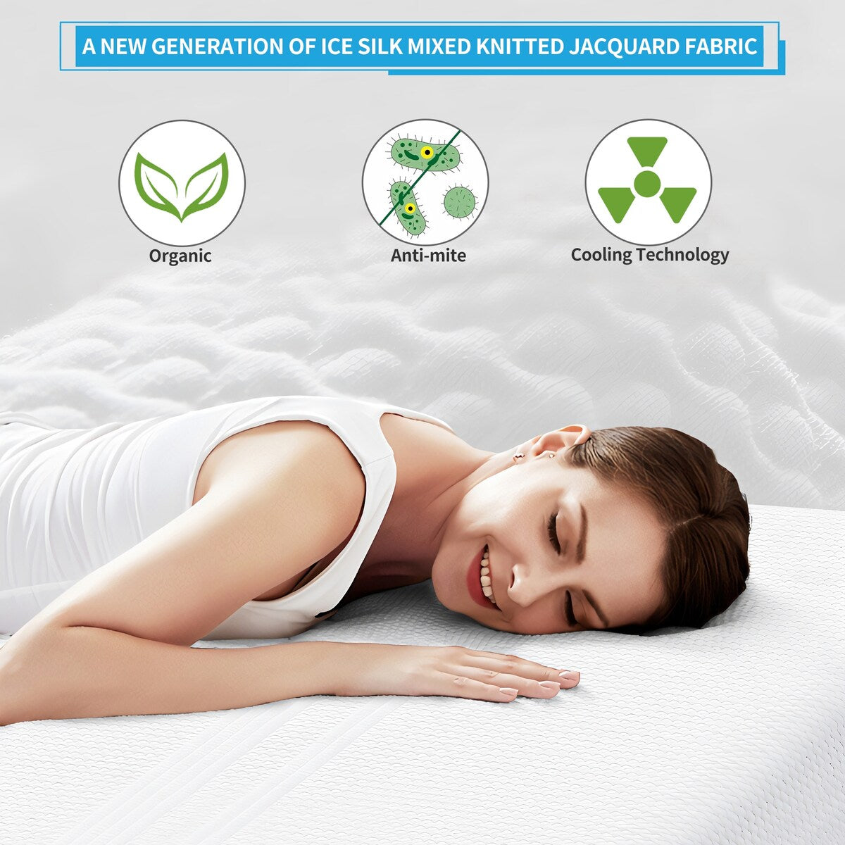 Materasso in memory foam infuso di gel e carbone da 6 pollici, comfort medio, matrimoniale