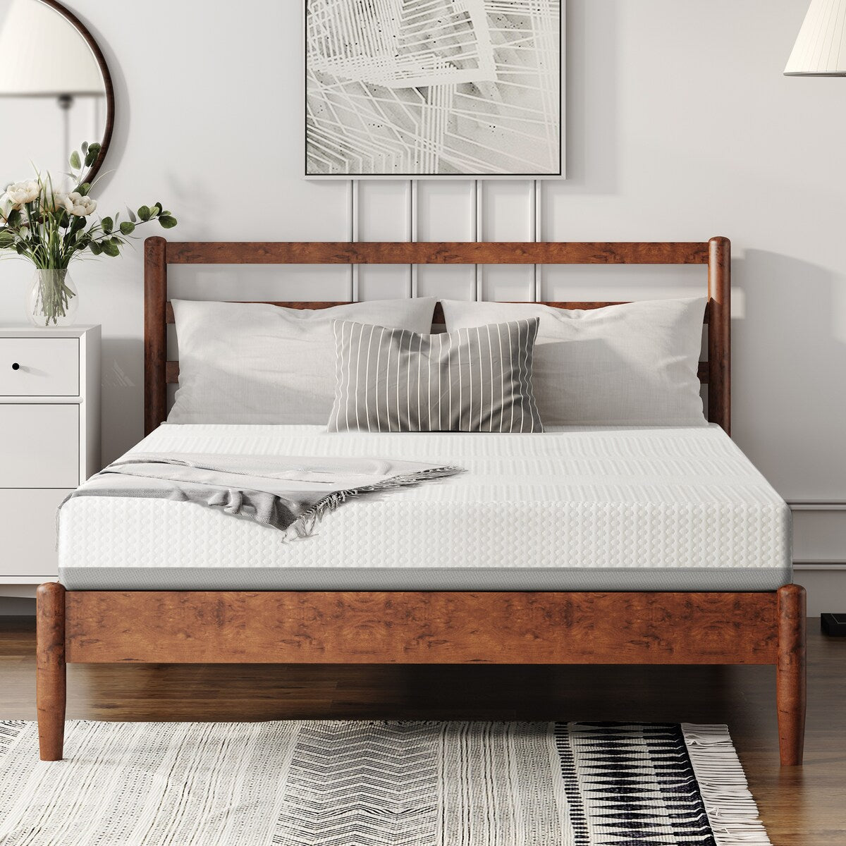 Materasso in memory foam infuso di gel e carbone da 6 pollici, comfort medio, matrimoniale