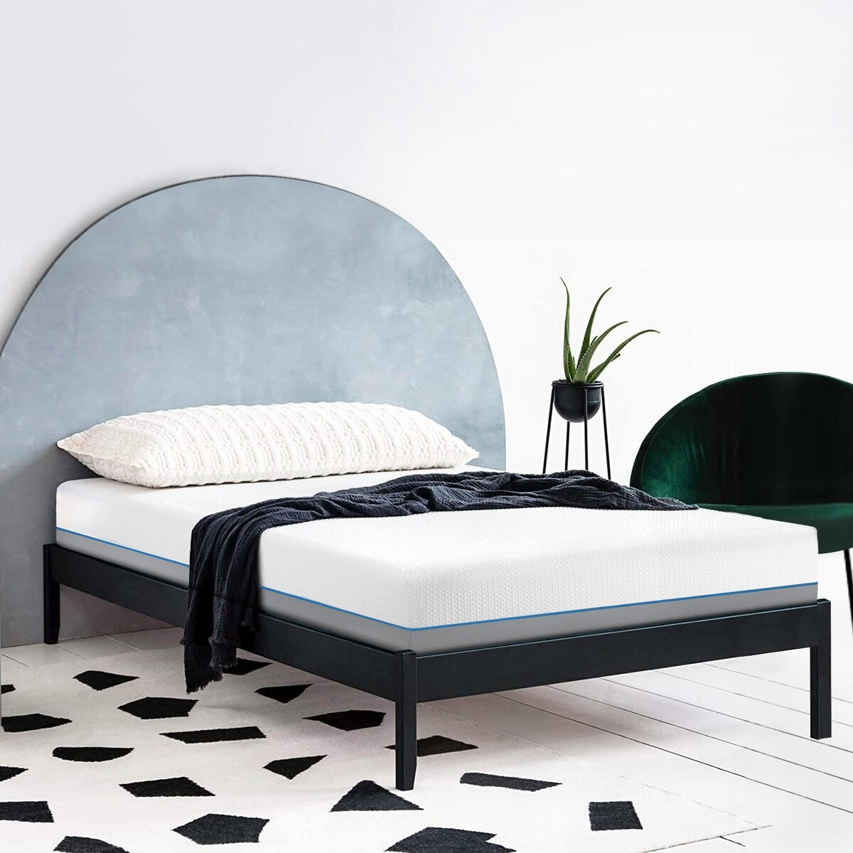 Materasso in memory foam con infusione di gel e carbone da 8 pollici, comfort medio