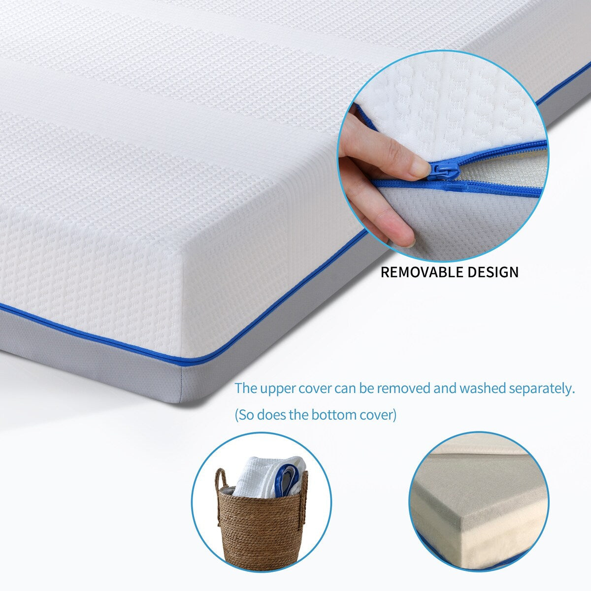 Materasso in memory foam con infusione di gel e carbone da 8 pollici, comfort medio
