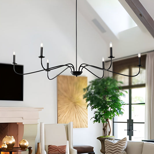 Lampadario minimalista francese classico a 6 luci con illuminazione a candela