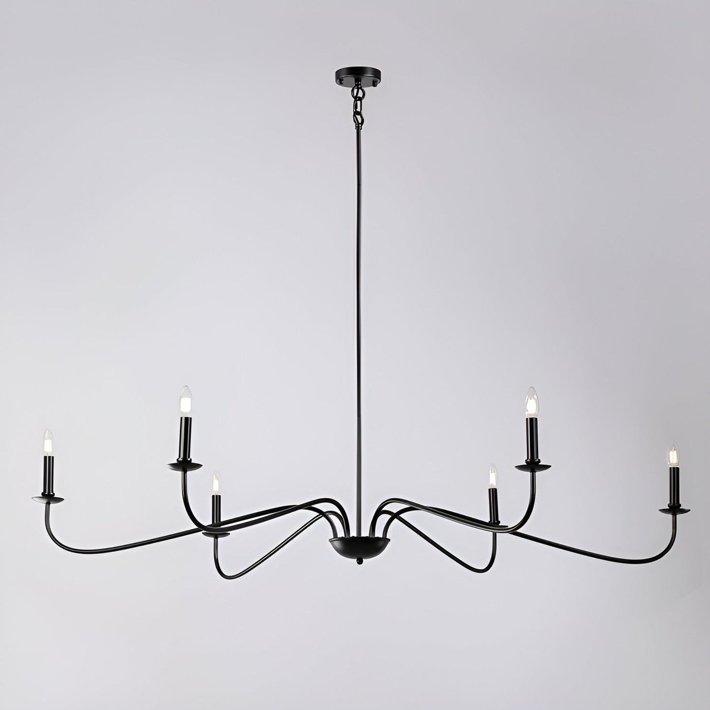 Lampadario minimalista francese classico a 6 luci con illuminazione a candela