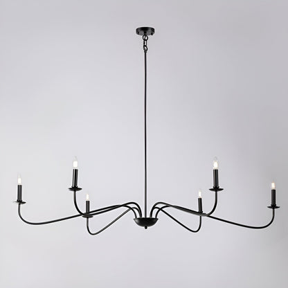 Lampadario minimalista francese classico a 6 luci con illuminazione a candela