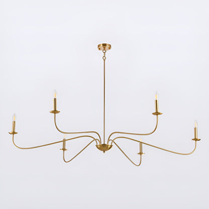 Lampadario minimalista francese classico a 6 luci con illuminazione a candela