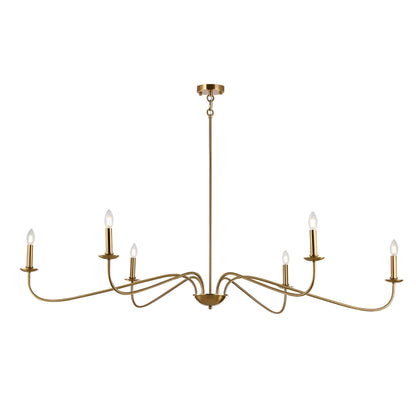 Lampadario minimalista francese classico a 6 luci con illuminazione a candela