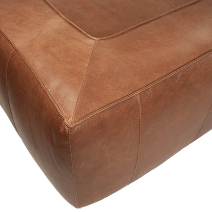 Divano moderno in vera pelle per soggiorno UR Livingroom, interamente in pelle anilina, dimensioni: 100 x 43 x 26,25 cm.
