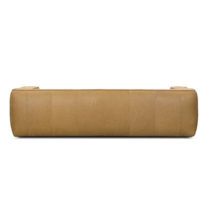 Divano moderno in vera pelle per soggiorno UR Livingroom, interamente in pelle anilina, dimensioni: 100 x 43 x 26,25 cm.