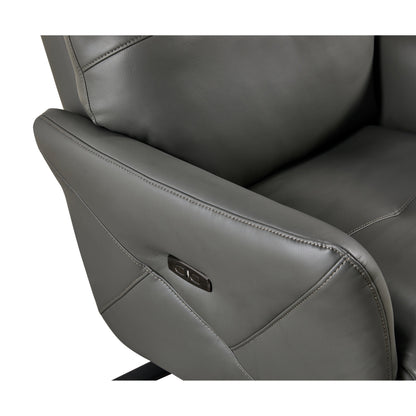 Christopher Knight Home - Poltrona reclinabile Alexander Plush in similpelle con poggiatesta e poggiapiedi regolabili, girevole a 360 gradi