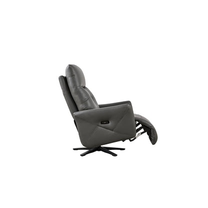 Christopher Knight Home - Poltrona reclinabile Alexander Plush in similpelle con poggiatesta e poggiapiedi regolabili, girevole a 360 gradi