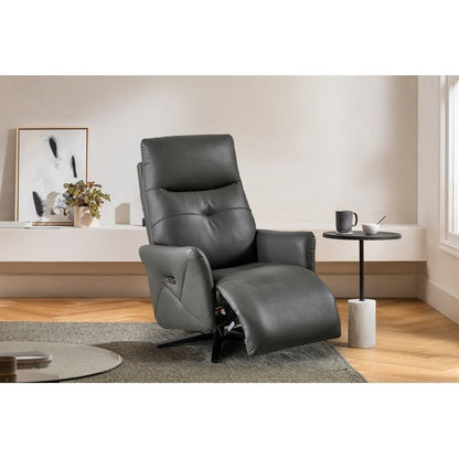 Christopher Knight Home - Poltrona reclinabile Alexander Plush in similpelle con poggiatesta e poggiapiedi regolabili, girevole a 360 gradi