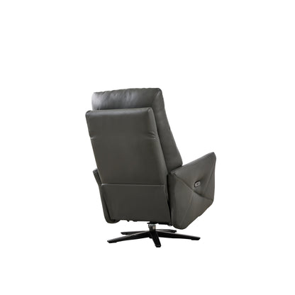 Christopher Knight Home - Poltrona reclinabile Alexander Plush in similpelle con poggiatesta e poggiapiedi regolabili, girevole a 360 gradi