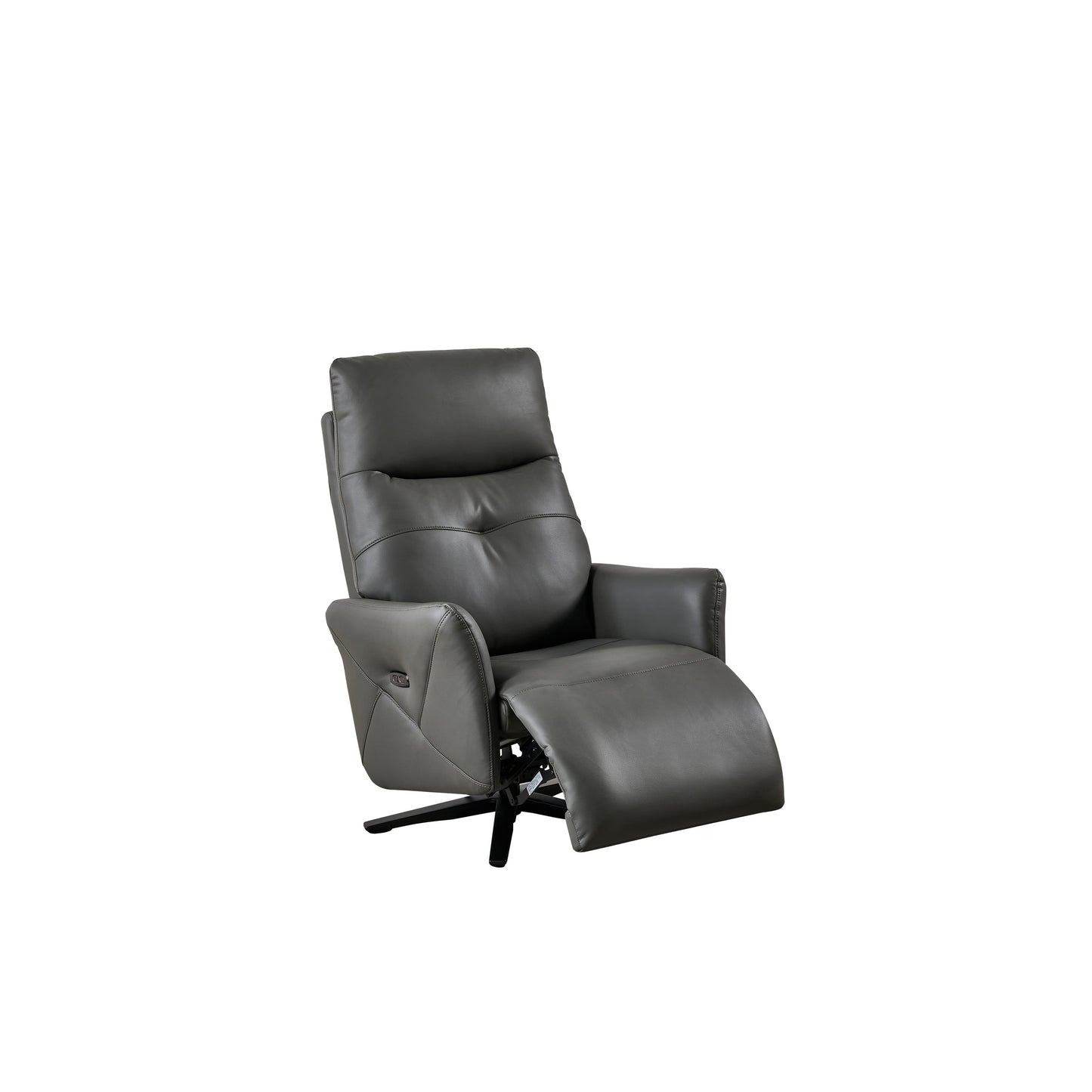 Christopher Knight Home - Poltrona reclinabile Alexander Plush in similpelle con poggiatesta e poggiapiedi regolabili, girevole a 360 gradi