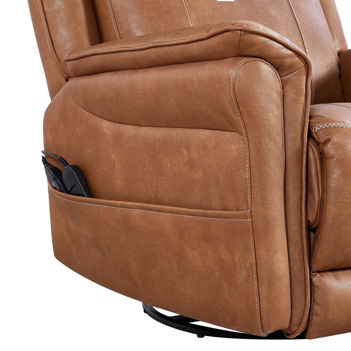 Christopher Knight Home - Poltrona reclinabile girevole Harrison Soft Power con riscaldamento e massaggio, braccioli con cuscino superiore, per spazi abitativi