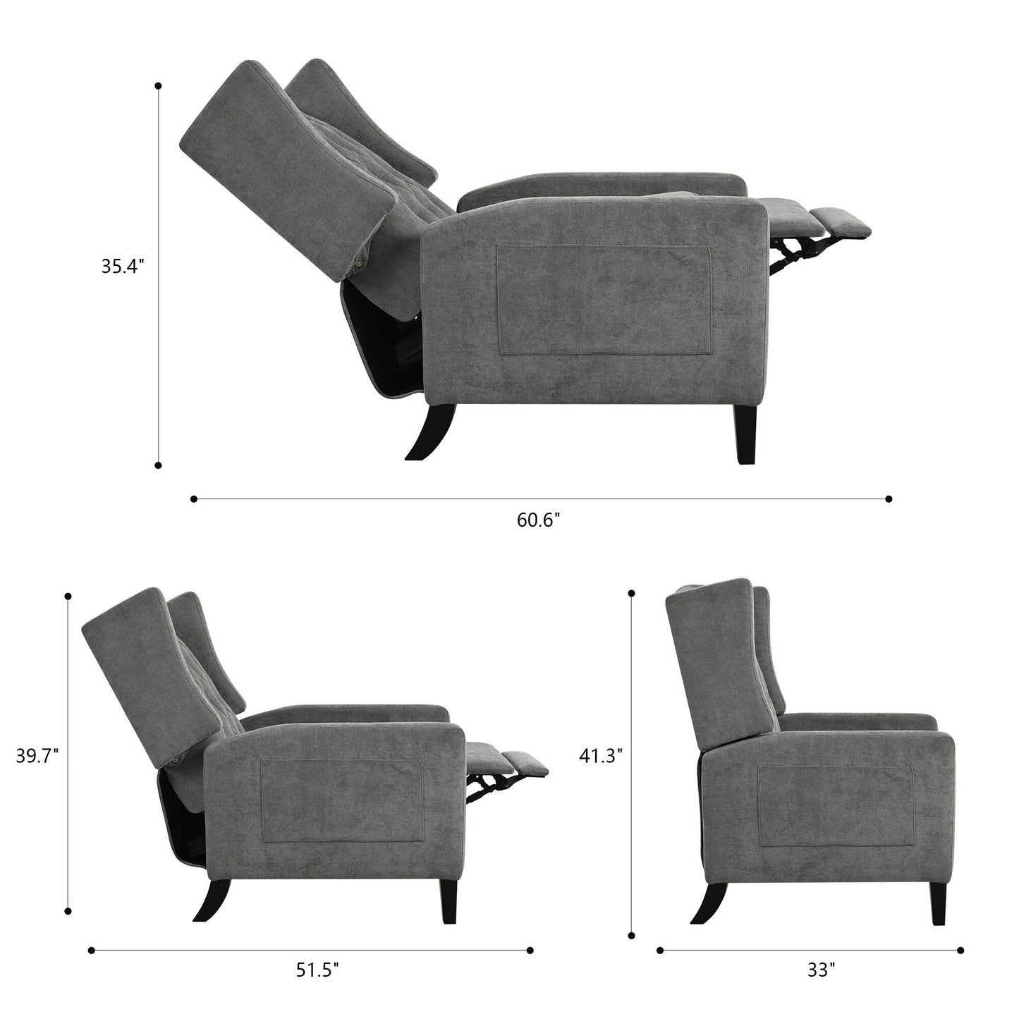 Christopher Knight Home - Poltrona reclinabile Isabella Manual WingBack con tavolo pieghevole e porte USB