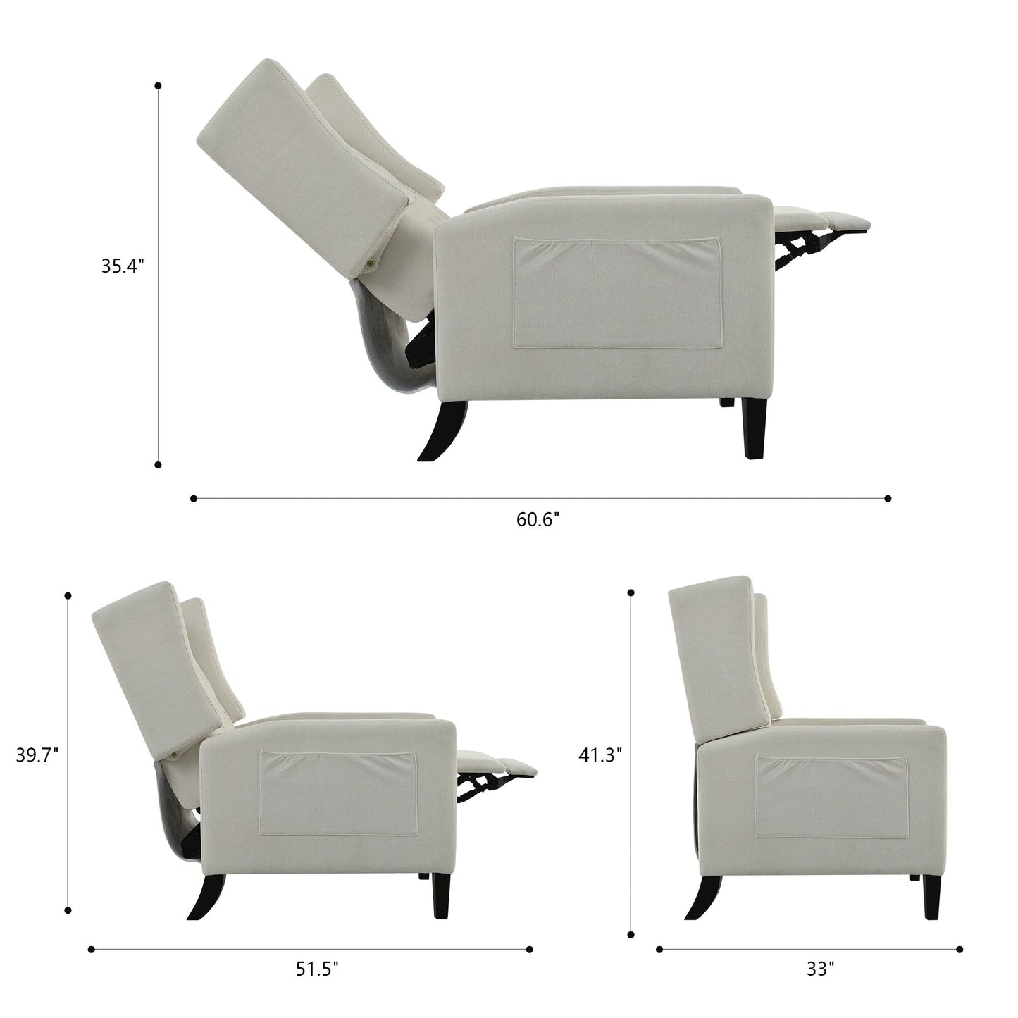 Christopher Knight Home - Poltrona reclinabile Isabella Manual WingBack con tavolo pieghevole e porte USB