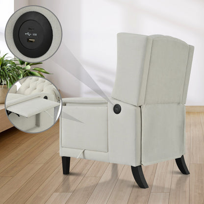 Christopher Knight Home - Poltrona reclinabile Isabella Manual WingBack con tavolo pieghevole e porte USB