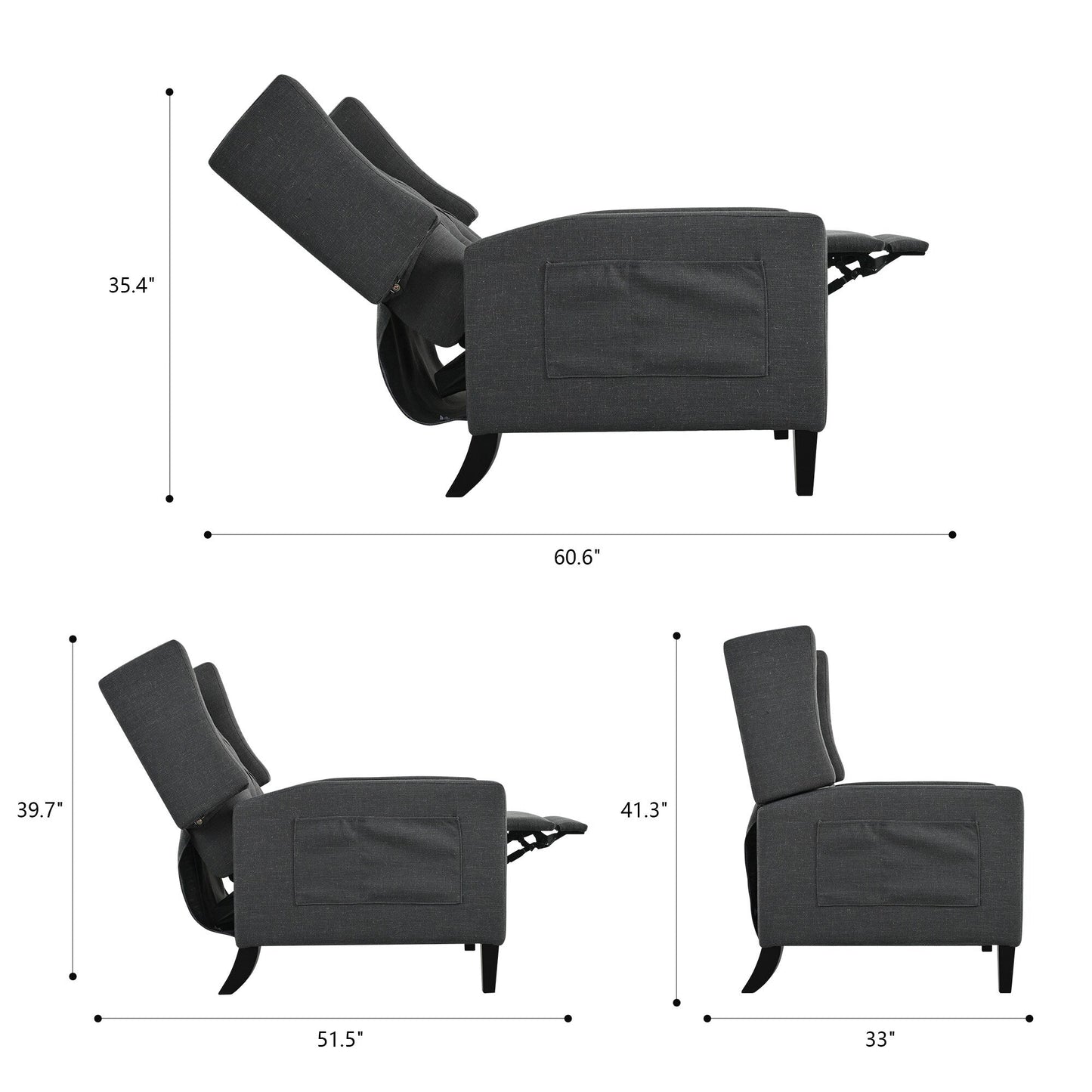 Christopher Knight Home - Poltrona reclinabile Isabella Manual WingBack con tavolo pieghevole e porte USB