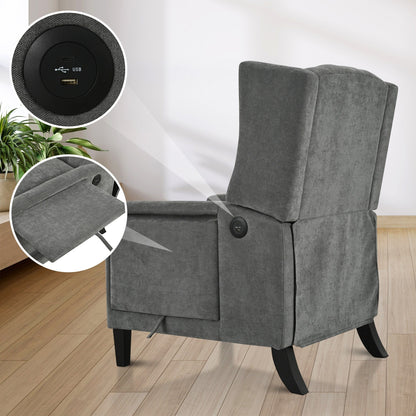 Christopher Knight Home - Poltrona reclinabile Isabella Manual WingBack con tavolo pieghevole e porte USB