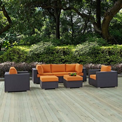 Set da esterno in rattan sintetico Bocabec (set da 7 pezzi) di Havenside Home