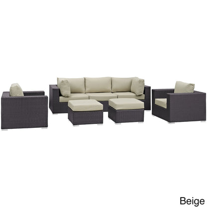 Set da esterno in rattan sintetico Bocabec (set da 7 pezzi) di Havenside Home