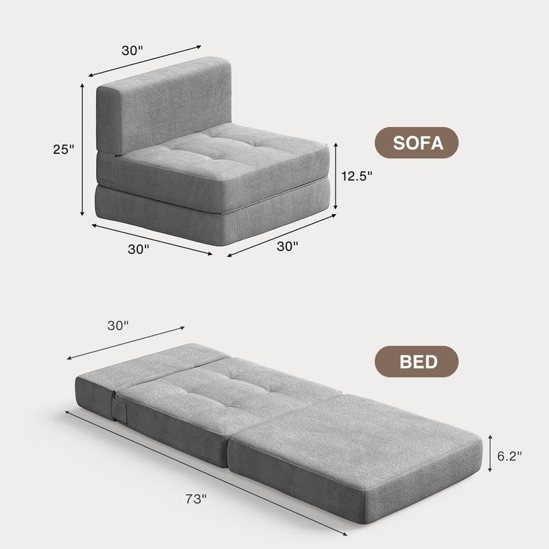 Poltrona trasformabile 3 in 1, sedia pieghevole, letto pieghevole