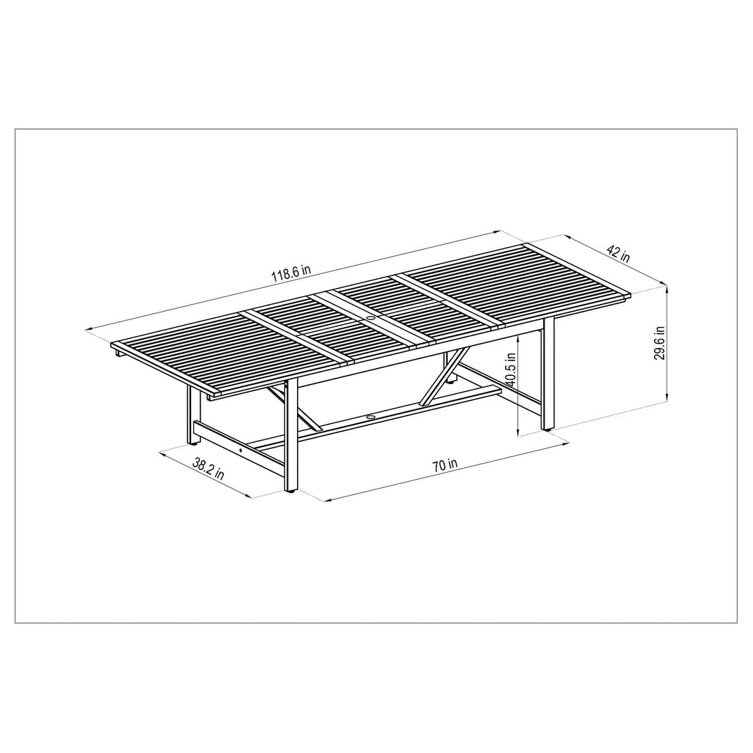Set da pranzo per esterni in legno certificato FSC Amazonia Camille