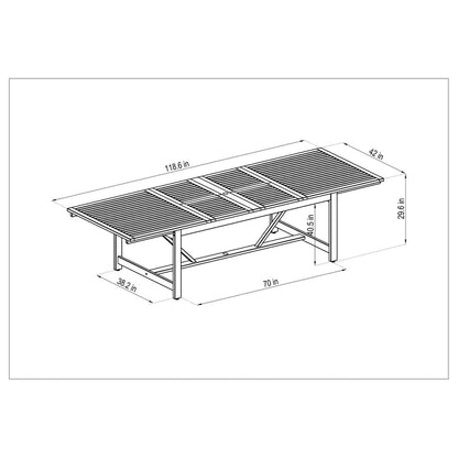 Set da pranzo per esterni in legno certificato FSC Amazonia Camille